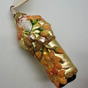 2001 Patricia Breen Santa for Avril Orange and Gold 4.72" Ornament